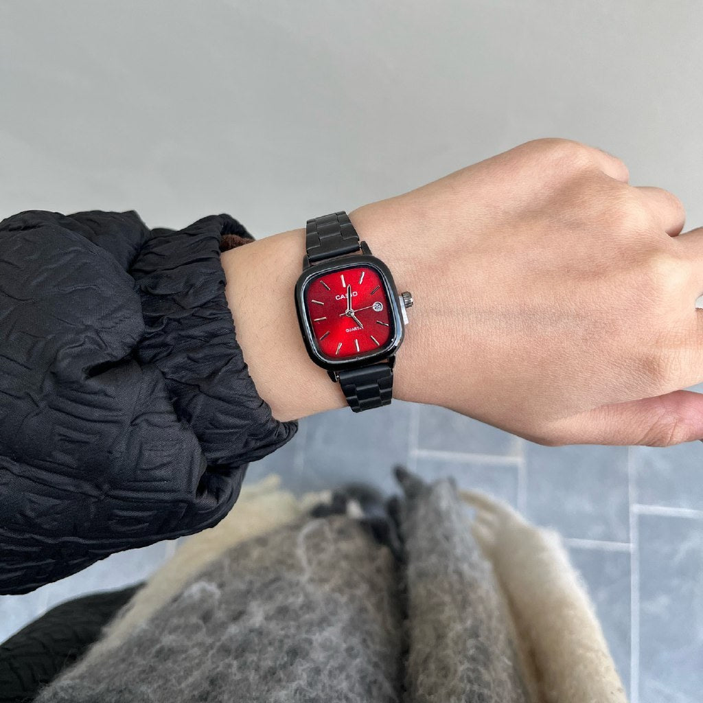 casio couple watches black and red