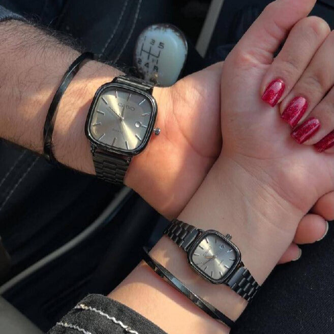 casio couple watches Black and Gray