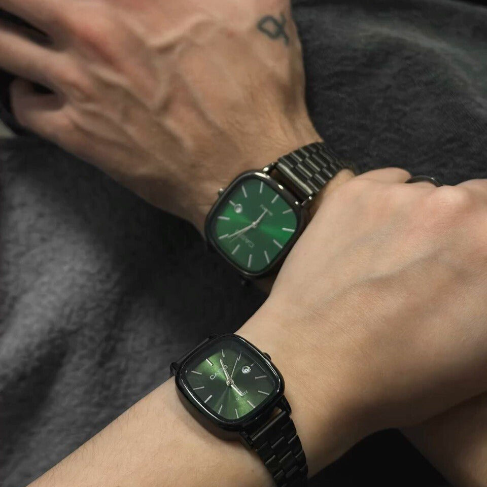 casio couple watches black and green